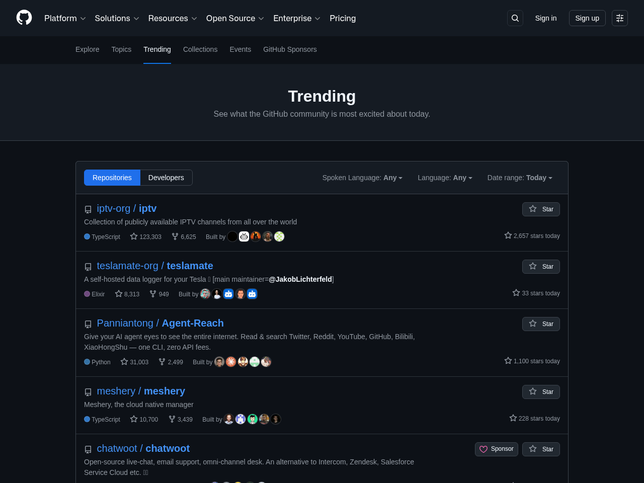 A repo climbing the GitHub Trending page.