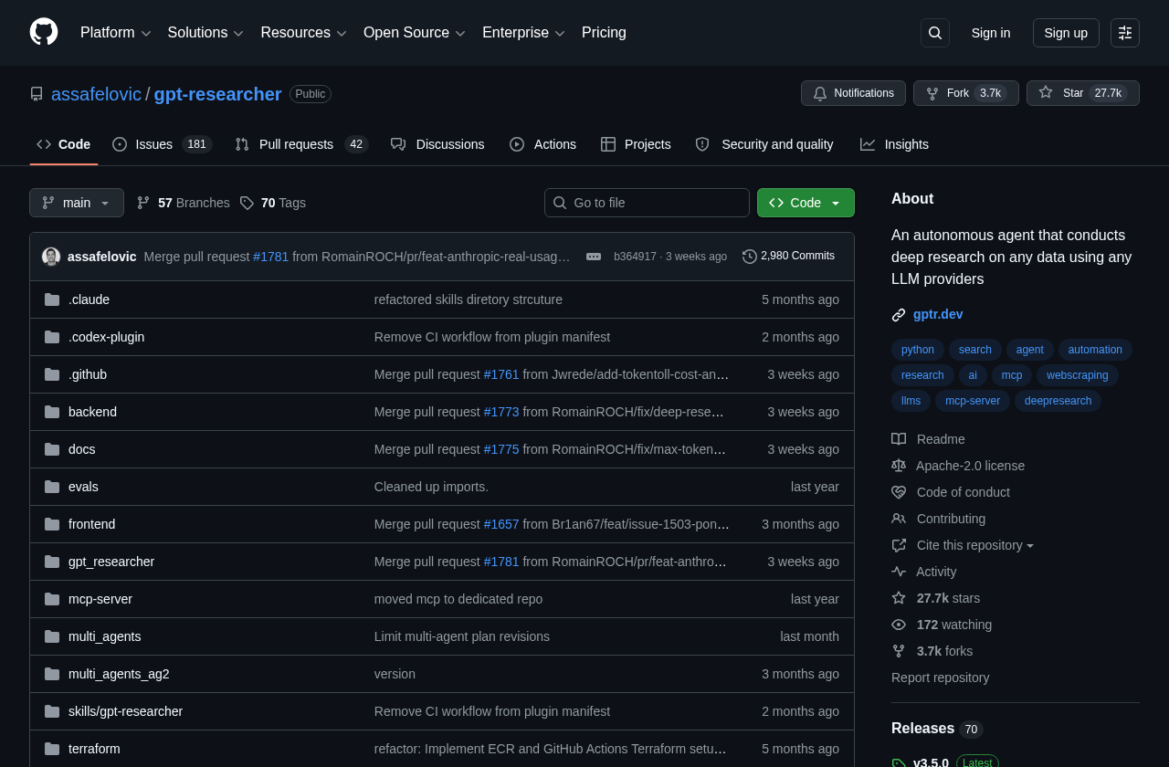 GPT Researcher repository